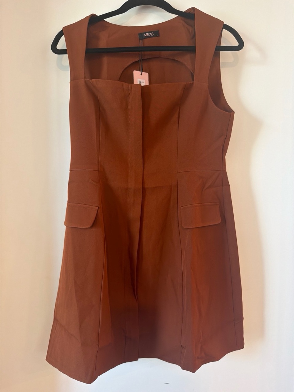 Sleeveless A-Line Dress in Rust Brown by Sretsis
